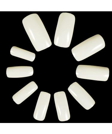500 Pieces Square False Nails Nail Tips Natural Artificial Fingernails for DIY Nail Art and Nail Salons 10 Sizes