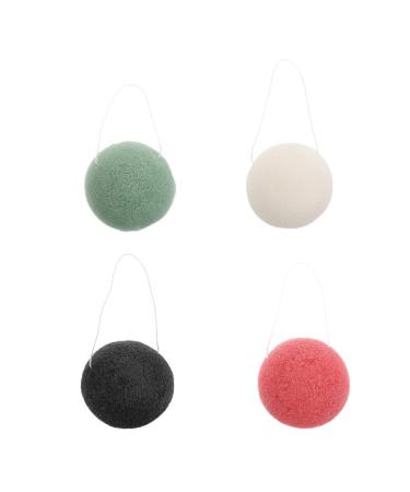 FRCOLOR 4pcs Konjak Sponge Konjac Sponge Facial Cleansing Tools Sponges Powder Puff Skin Care Tools Cleaning Tool Deep Cleansing Puff Face Wash Cosmetics Pad Deep Cleaning