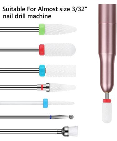 YHTSPORT 8Pcs Ceramic Nail Drill Bits - Nail Removal for Acrylic & Gel Nails - Cuticle Scissors & Curved Nail Bits for Electric Nail Files - Buy Online on GoSupps.com