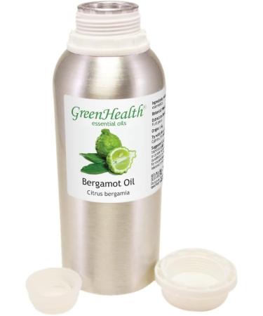 Bergamot Essential Oil 8 fl oz (237 ml) Aluminum Bottle w/Plug Cap 100% Pure Essential Oil - GreenHealth - Buy Online on GoSupps.com