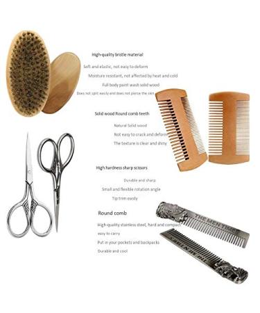 GYSURYB 4pcs Beard Brush Comb Set for Men | Mustache & Beard Grooming Tool | Hair Styling Care Kit with Bag - International Shipping Available - Buy Online on GoSupps.com