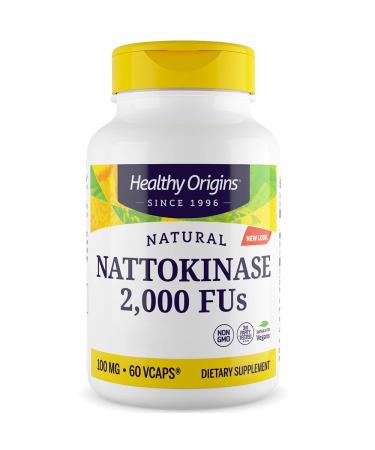 Healthy Origins Nattokinase 2000 FU 60 Vegan Capsules Lab-Tested Vegetarian Soy-Free Gluten-Free Non-GMO