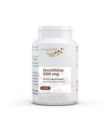 Vita World 3 Pack L-Ornithine 500Mg 3 x 120 Vegetarian Capsules Made in Germany