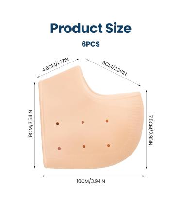 Silicone Heel Protectors - 3 Pairs Gel Heel Cups for Plantar Fasciitis, Cracked Heels, Blisters - Nude, Women & Men - Buy Online on GoSupps.com