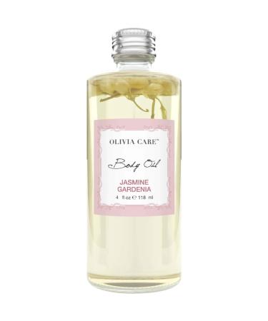 Jasmine Gardenia Body Oil By Olivia Care- Vegan & Natural - Hydrate & Moisturize. Infused with VITAMIN E, K & Omega Fatty Acids - Refreshing Fragrance - Reduce Dry Skin, Anti-Aging Properties - 4 OZ