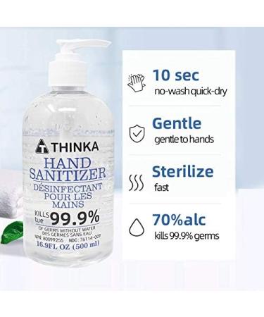  12 bottles THINKA HAND SANITIZER 70% Ethyl Alcohol (500ml) - USP Grade - ASTM E2315 Lab Test Approved - Buy Online on GoSupps.com