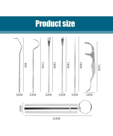 Stainless Steel Toothpick Set - Reusable Portable Metal Dental Picks for Travel Camping & Picnics (7 PCS - Buy Online on GoSupps.com