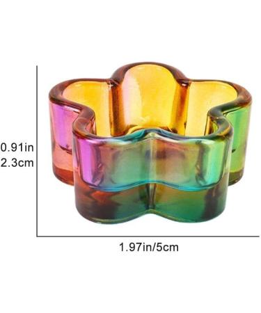 4 Pcs Crystal Flower Shape Nail Art Acrylic Liquid Powder Glass Dappen Dish Clear Glass Cup for Acrylic Nail Art Tools colorful - Buy Online on GoSupps.com