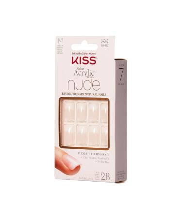 KISS Salon Acrylic Nude 28 Nails (KAN03) - 28 Count Pack - Long-Lasting Artificial Nails - Buy Online on GoSupps.com