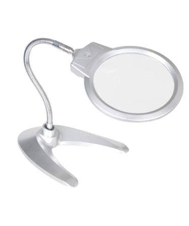 Desktop Magnifier 2X 6X Folding Handsfree Magnifier with 2 Led Lights Plastic Base Hose Reading Watch Repair Illuminated Magnifier Good Times