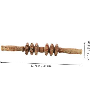 Minkissy Wooden Massager with 6 Wheels - Versatile Back Neck & Shoulder Tool for Muscle Relief | Premium Wooden Roller for Home Therapy - Buy Online on GoSupps.com