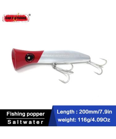 Capt Jay Fishing Red Head 200mm Saltwater Popper Lure for Surf Fishing - Topwater Floating Poppers - Buy Online on GoSupps.com