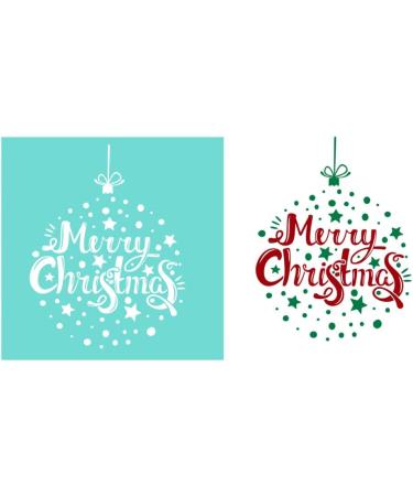 YeulionCraft Christmas Style Self-Adhesive Silk Screen Printing Stencil for Wood DIY Decoration - Ball+Merry Christmas 5.9 - Buy Online on GoSupps.com