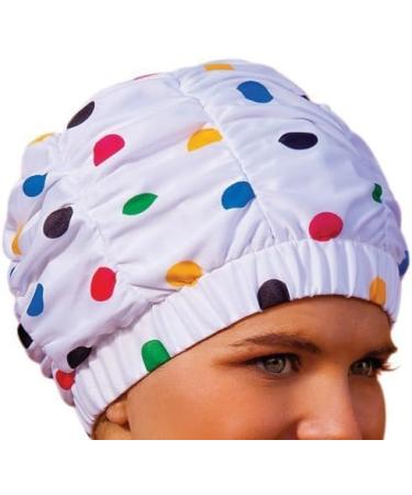 Fashy Ladies Shower Cap with Colorful Dots - Stylish Waterproof Hair Protection | International Shipping - Buy Online on GoSupps.com