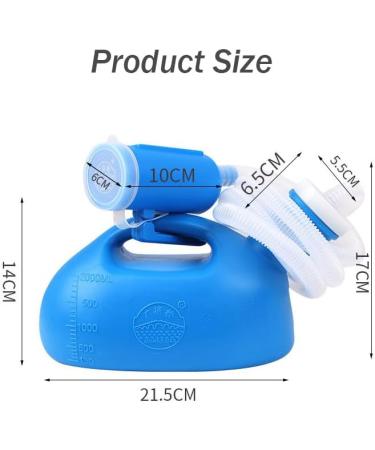 Daletu 2L Urine Bottle for Men & Women - Durable Portable Pee Bottle with Screw Cap Perfect for Bedridden Camping & Travel (Blue) - Buy Online on GoSupps.com
