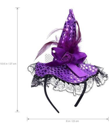 Halloween Witch Hat Headband & Striped Knee High Socks Set - Purple | Cosplay Costume & Party Favors Supply - Buy Online on GoSupps.com
