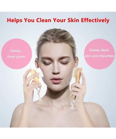 Premium Dry Brushing Body Brush Set - Exfoliating Scrubber with Long Handle | Natural Boar Bristles | Face Cleansing Brush | Lymphatic Drainage | Gift for Glowing Skin - Buy Online on GoSupps.com