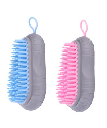 Beatifufu Hair Scalp Shampoo Brush Set Shampoo Brush for Home Ergonomic Design Scalp Face Random Color