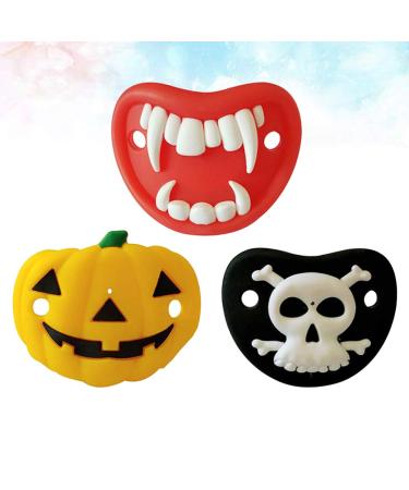 Kisangel 3pcs Funny Pacifiers - Pumpkin Skeleton Vampires Fangs Shaped Pacifier Set for Halloween Party Favors - Buy Online on GoSupps.com