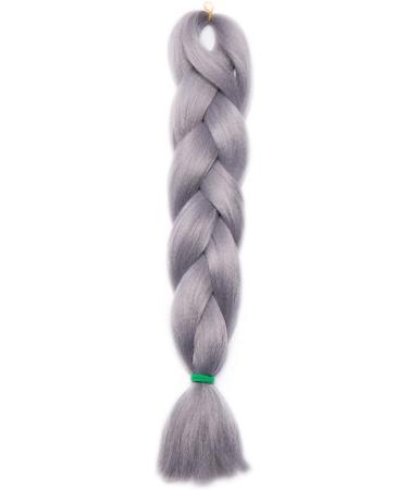 24" Hair Braid Braiding Hair Extension Synthetic Crochet One Piece 100g Heat-Resistant - Grey - Buy Online on GoSupps.com