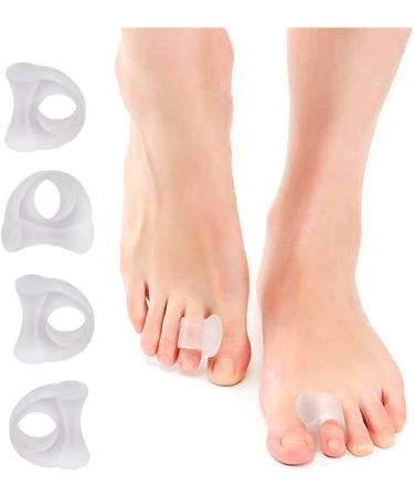 Hallux Valgus Toe Straightener | 4x Gel Toe Spreader for Bunion Correction & Overlapping Toes - Transparent Silicone Toe Separators - Buy Online on GoSupps.com