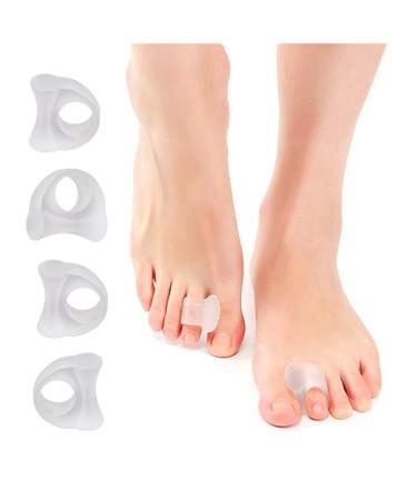 Feifanshop 4 gel toe separators for overlapping toes bale large toe orientation drift pain toe spreader and spacer
