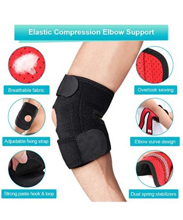 Tennis Elbow Support Brace | Adjustable Compression Sleeve for Golfers & Tendonitis - Fits Both Arms Men & Women - Buy Online on GoSupps.com