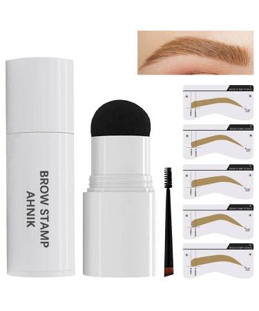 Eyebrow Stamp and Shaping Kit for Perfect Brow  Eyebrow Pomade Reused Eyebrow Stencils with 10 Pc Eyebrow Stamp Stencil Kit Easy Use  Long-Lasting Waterproof (Blonde)