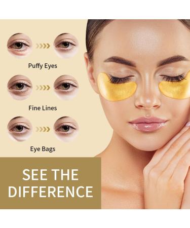 30 Pairs 24K Gold Eye Masks - Crystal Collagen Gel Patches for Puffiness Dark Circles & Fine Lines | Moisturizing Skin Care Pads - Buy Online on GoSupps.com