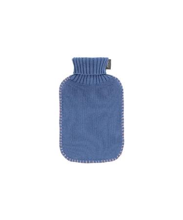 Fashy hot water bottle with turtleneck knitted cover blue 2 L Blue 33 x 19.5 cm