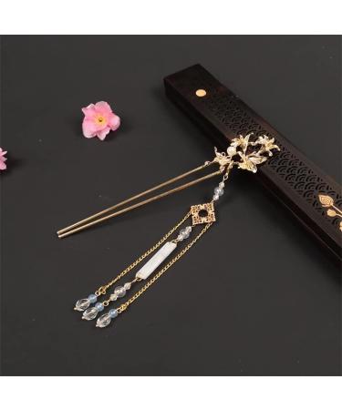 Hair Clips Hanfu ancient ornaments head ornaments Chinese style hair ornaments hair sticks metal hair clips Blue Hair Clips (Size : D) - Buy Online on GoSupps.com
