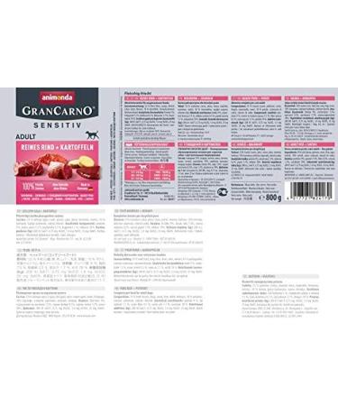 Animonda Grancarno Adult Sensitive Dog Food - Pure Beef & Potatoes 6 x 800g Wet Food for Dogs - Buy Online on GoSupps.com