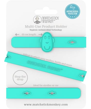 Matchstick Monkey Antimicrobial Silicone Multi-Use Product Holder Strap for Teether Bottle and more in Stroller Car and Highchair 3 Months Old+ 55 cm Green 1 Multi-Use Product Holder Green - Buy Online on GoSupps.com