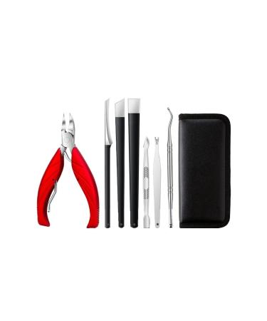 Nail Clipper Set 6/7/8 Piece Set of Nail Clippers Set Nail Set Personal Care Set Professional Pedicure Set Beauty Set Nail Clipper Kit (Color : Red Size : 8-Piece Set)