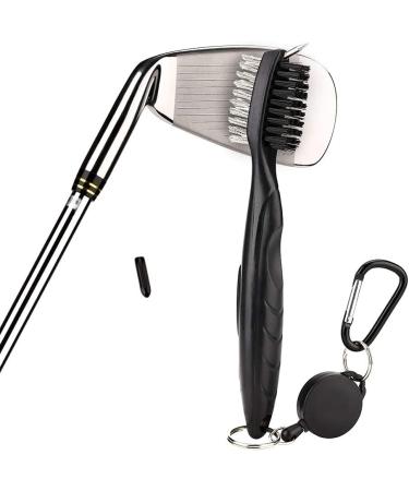 SHENGQIDZ Golf Club Brush - Groove Cleaner with Retractable Zip-line and Carabiner | 1 Pack Black - Buy Online on GoSupps.com