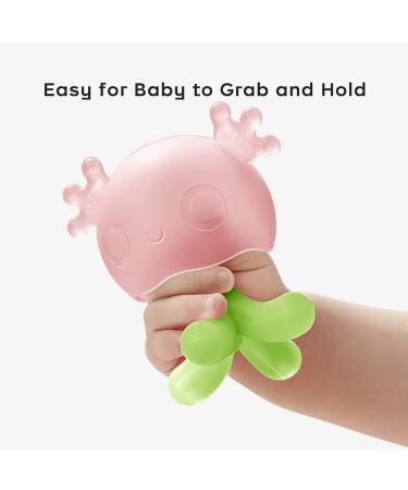Bc Babycare BPA-Free Silicone Jellyfish Rattle Teether Pacifier - Pink | Toddler Toy & Stroller Accessory - US - Buy Online on GoSupps.com