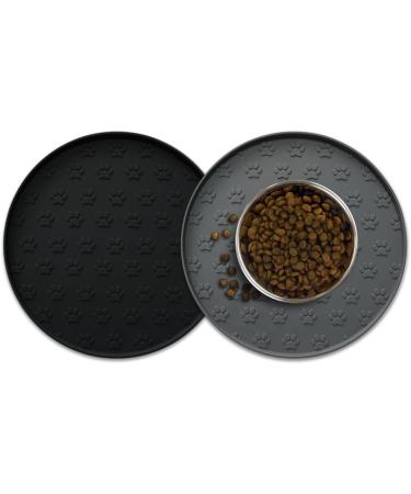 AVYDIIF Pet Feeding Mats for Small Paws - Black & Gray Durable Non-Slip Easy to Clean - Buy Online on GoSupps.com