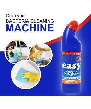 Easy Thick Bleach 750ml (Pack Of 6) | Thick Toilet Bleach | Easy Cleaning | Destroys Odours | Stain Removar | Kills Germs | All Purpose Cleaner - Buy Online on GoSupps.com