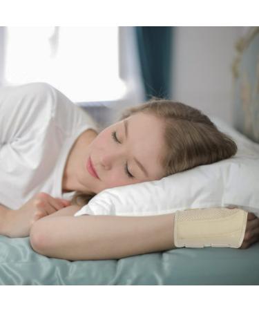 HYCOPROT Wrist Brace Night Sleep Support Splint Compression Sleeve for Wrist Pain Relief - Beige S/M-Right Hand - Buy Online on GoSupps.com