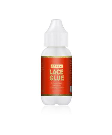 Lace Wig Glue Wig Adhesive Glue 38ml Strong Hold Invisible Bonding Adhesive Hair Glue for Wigs Fast Drying Waterproof No Residue Improved Formula Easy to Apply (Red)