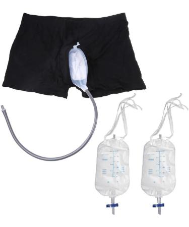 Pee Bag Wearable Urine Bag Incontinence Pants for Men Portable Leak Proof Urine Funnel Urinary Drainage Stabilizatio Device Urine System Holder Bag for Travel Outdoor Use (Size : Large (86-100cm))