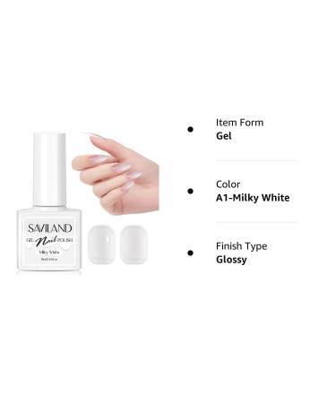 SAVILAND Milky White Gel Nail Polish - Long Lasting Quick Dry Jelly Gel Polish for DIY Manicure - 0.34 Fl Oz - Buy Online on GoSupps.com