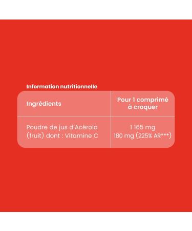 Santarome - Ac rola Bio 1000 - Compl ment alimentaire tonifiant - R duit la fatigue - Enrichi en Vitamine C - 60 comprim s - Vegan - Made In France - Buy Online on GoSupps.com