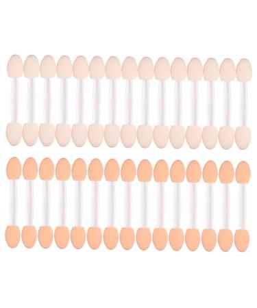 FOMIYES 30pcs Cosmetic Oval Dual Double-ended Eyeliner Sponge Brush Sided Eye Tipped Eyeshadow Tools Shadow