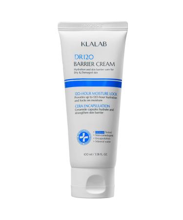 DR120 Barrier Cream 120-Hour Moisture Retention with 5-Ceramide Complex & Hyaluronic Acid Fragrance-Free Intensive Gel-Cream for Face & Body Non-Comedogenic & Hypoallergenic (3.4 fl oz) 3.4 Fl Oz (Pack of 1) 3.4