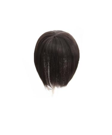 Buy 10 Dark Brown Straight Human Hair Topper Clip-in Hairpiece for Women | 25cm | International Shipping Available - Buy Online on GoSupps.com