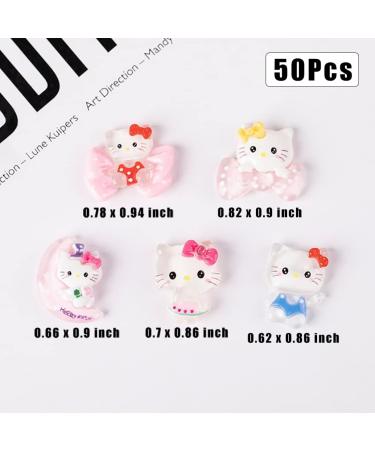 50Pcs Hello Kitty Nail Charms - 3D Resin Jewels for Acrylic Nails | Cute Cartoon Rhinestone Decorations and DIY Nail Art Accessories | Kawaii Manicure Tips - Buy Online on GoSupps.com