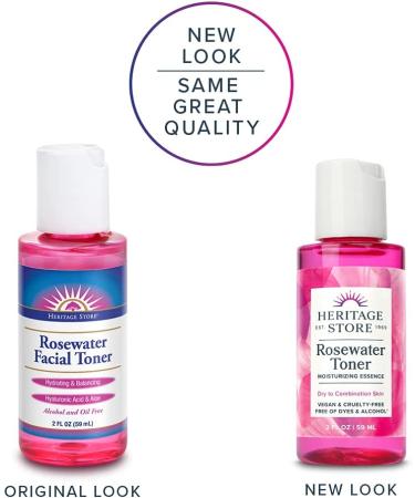 Heritage Store Rosewater Facial Toner 2 fl oz - Hydrating & Refreshing Skin Care - Buy Online on GoSupps.com