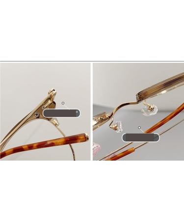 Buy Blue Light Blocking Anti Glare Reading Glasses - Fashionable Round Flat Light Mirror +150 in Black-Golden | International Shipping Available - Buy Online on GoSupps.com