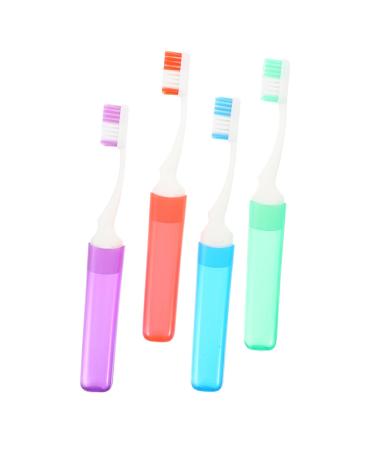 4 pieces travel fine toothbrush travel toothbrush creative foldable toothbrush oral toothbrush toothbrushes for children comfortable toothbrush collapsible toothbrush folds 1 piece (1 Pack) as shown